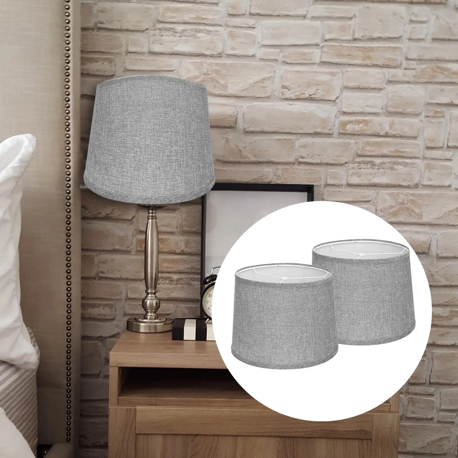 Table Lamp Shade Pendant Light Lampshade for Living Room Home Decoration Grey