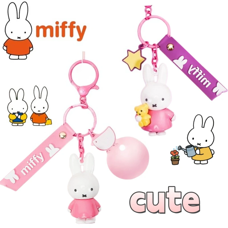 

New creative Miffy keychain,cute cartoon,high appearance value,fashionable personalized,portable,student backpack pendant gift