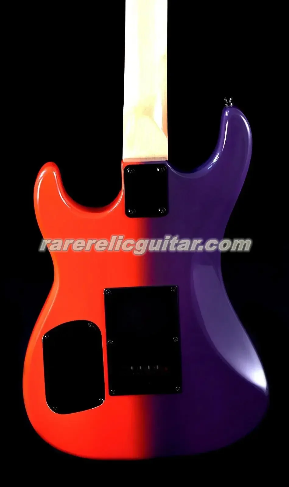 Hand Work Paint Krame Baretta Mick Mars Theater of Pain Red Purple Electric Guitar Floyd Rose Tremolo, Black Hardware