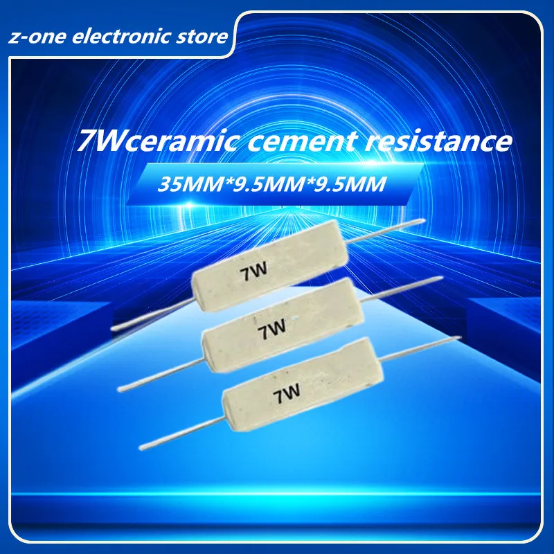 Сопротивление керамического цемента 0.1R 0,22 0,33 0,47 1 2,2 2,7 3 3.9R 5,1 6.8 8 10 20 30 47 56 68 120 300 Ом, 10/шт., 7 Вт, Ом
