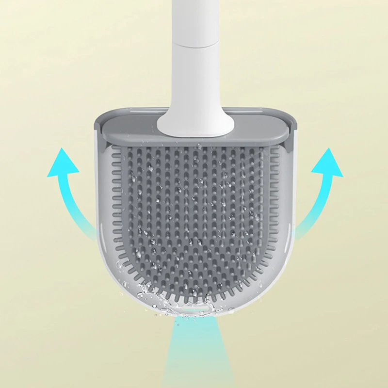 Hanging Silicone Toilet Brush Cleaner with Long Handle Flexible Cleaner Bathroom Brush Quick Drying Holder Bathroom Accessories view 5