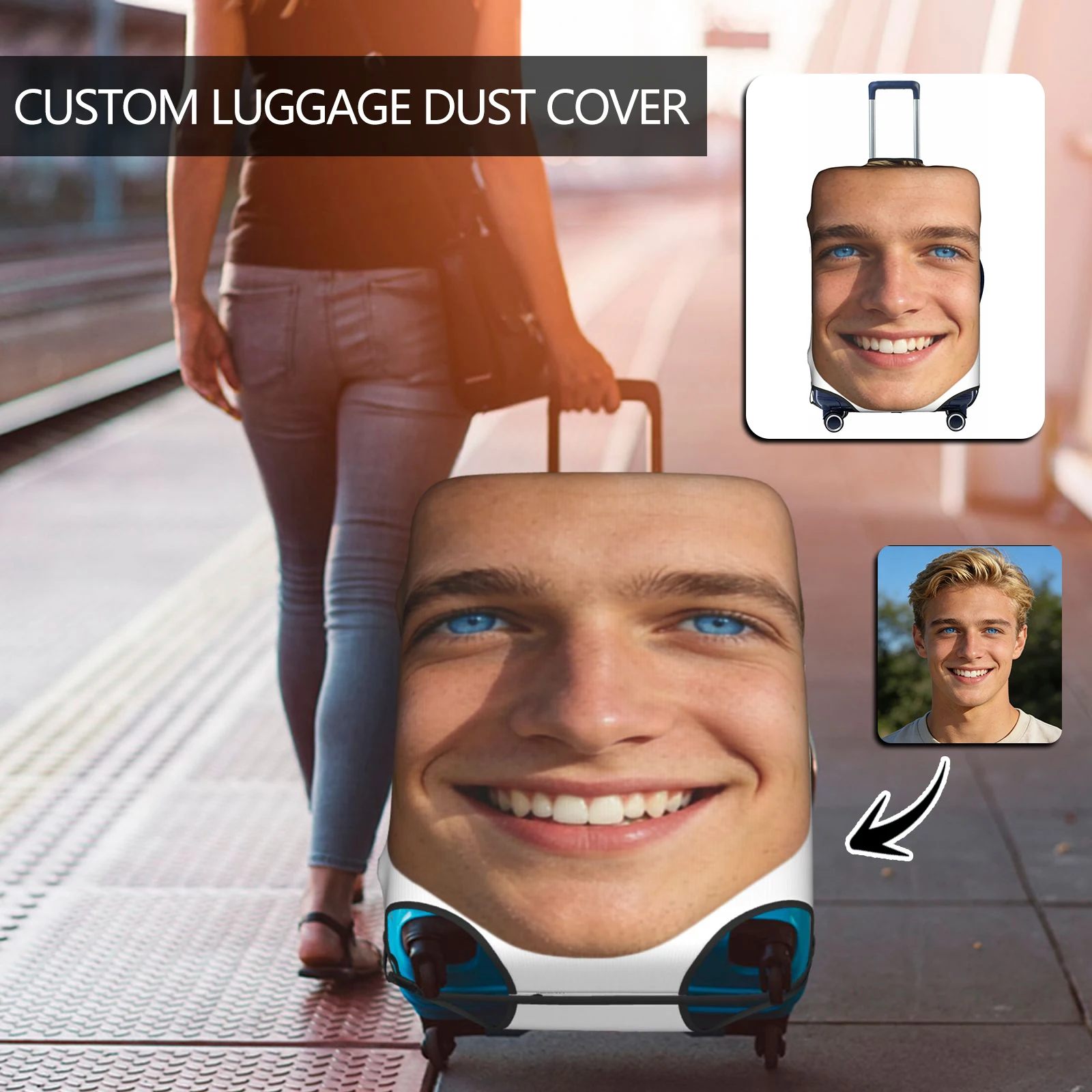 Custom Customize Logo Luggage Cover Elastic Your Design Here Travel Suitcase Protective Covers Suit For 18-32 inch