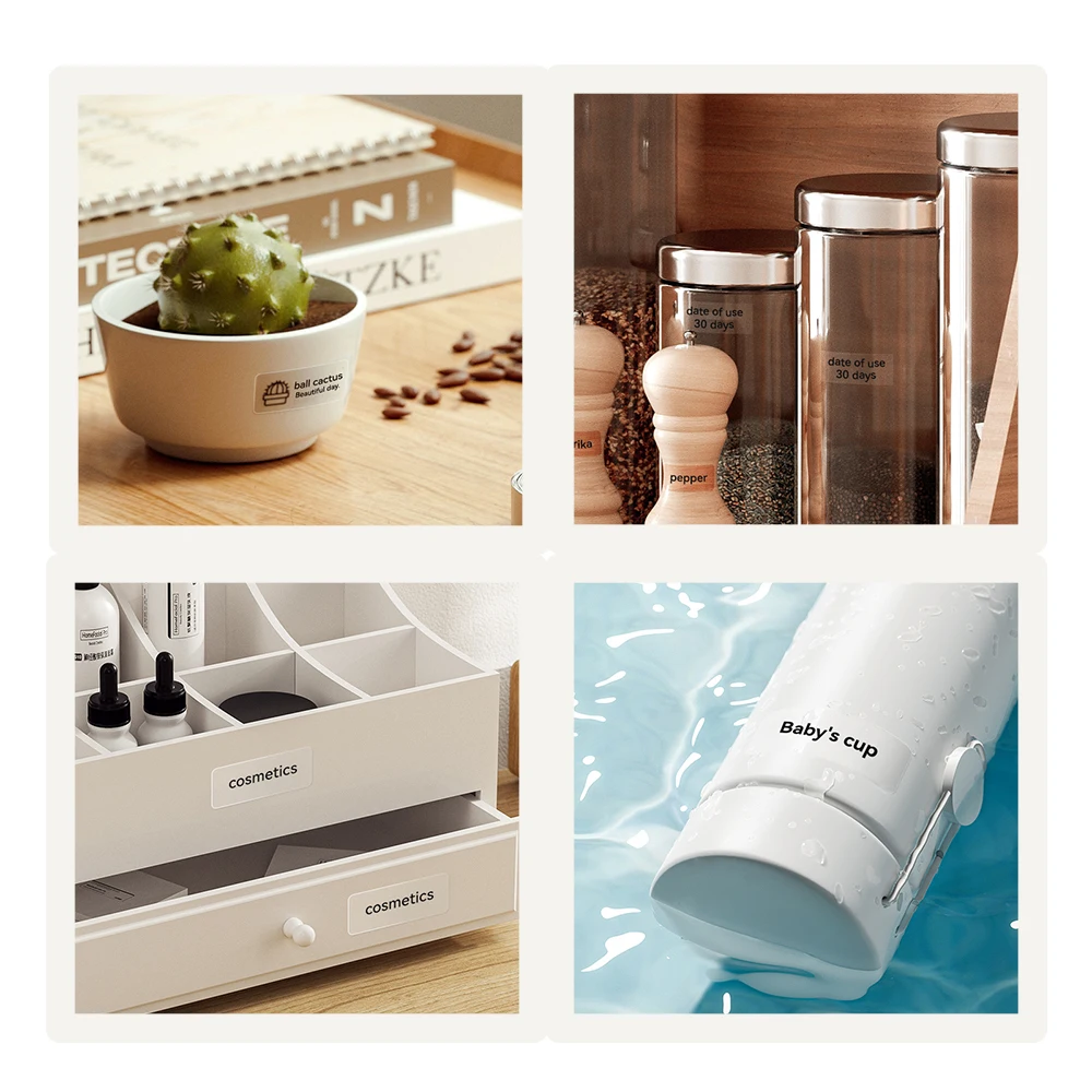 1 لفة Niimbot ملصق ملصق شفاف مقاوم للخدش ومضاد للنفط ورق ملصقات لطابعة الملصقات الحرارية D11 D110 D101 H1S