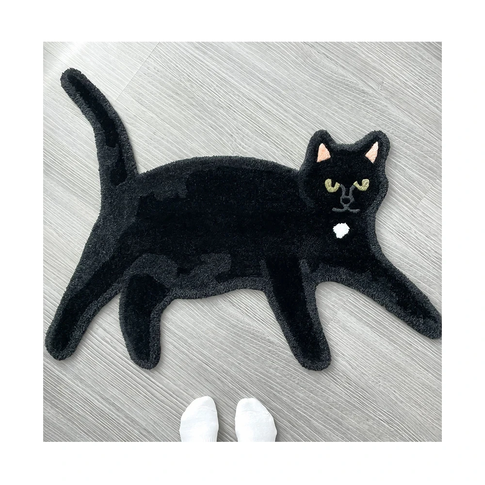 Black Cat Cute Cartoon Cartoon tappeto fantasia Home Decor moderno tappeto personalizzato Fashion Decor Cool Rug regali personalizzati