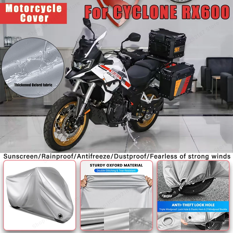 

For CYCLONE RX600 No Ear Motorcycle Cover - Outdoor Full Body Protection, Waterproof Dustproof Heat-Resistant Moto Accessories