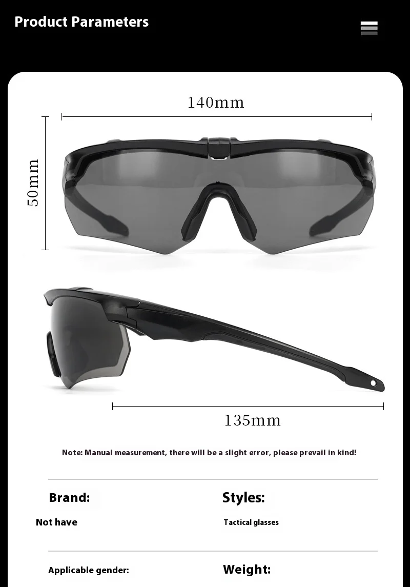 Neue Outdoor Military 2,0 MM Taktische Schutzbrille Winddicht Staubdicht CS Schießen UV400 Sichere Schutzbrille Bergsteigen Gafas – Detail 8