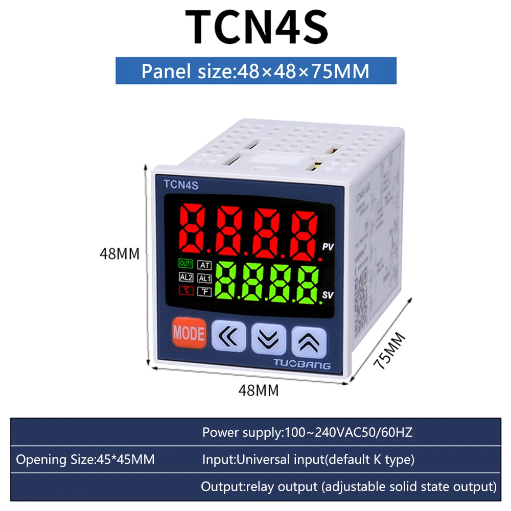Imagem -02 - Termostato Programável Digital para Home Brewing Tcn4 Pid Controlador de Temperatura Indicador do Medidor Display Universal Ssr