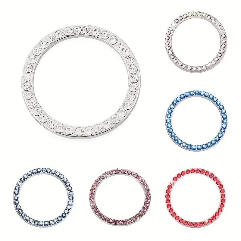 1/2PCS Crystal Rhinestone Car Engine Start Stop Decoration Ring, Bling Car Interior Accessories for Women, Push to Start Button