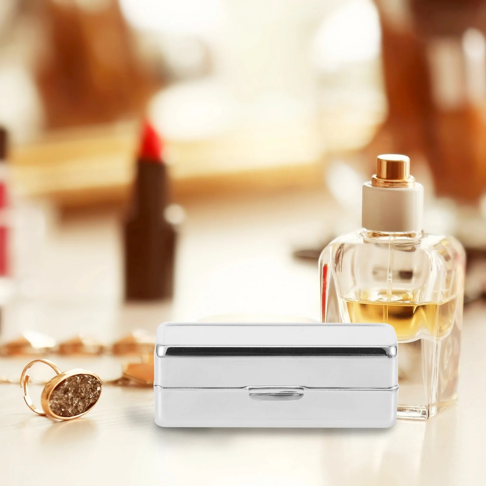 2pcs Square Lipstick Box Retro Portable Storage Case For Lipstick Lip Balm Essential Oil Roller Mini Makeup Organizer Durable