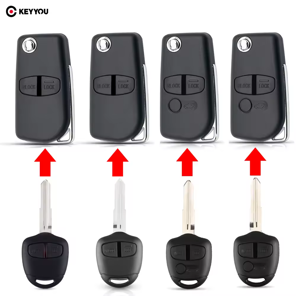 KEYYOU ימין/שמאל להב 2/3 כפתורים השתנה Flip מתקפל מרחוק מפתח Shell עבור מיצובישי חדש ASX GRANDIS הנכרי לנסר-EX