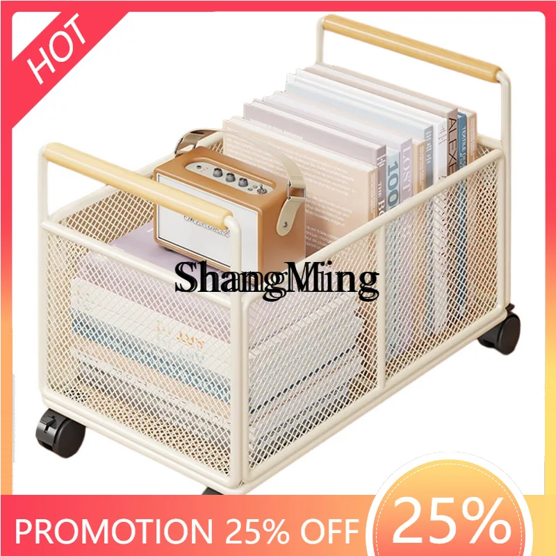 

ZYY Simple Premium Exquisite Book Bag Shelf Removable Wheeled Trolley Home Storage Rack
