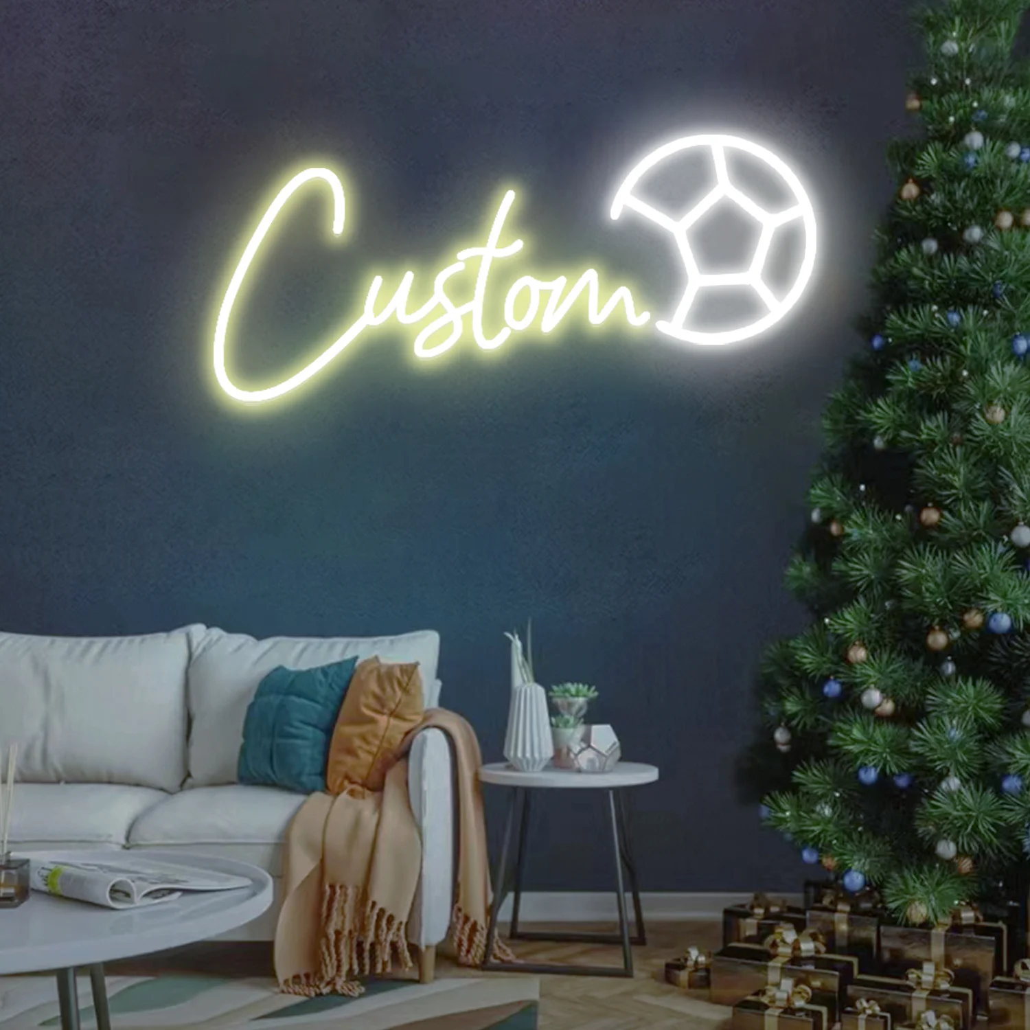 

Custom Letter Neon Sign with Football Pattern, Dimmable, Perfect for Bedrooms, Weddings, Birthdays, Graduations, Christmas Gift