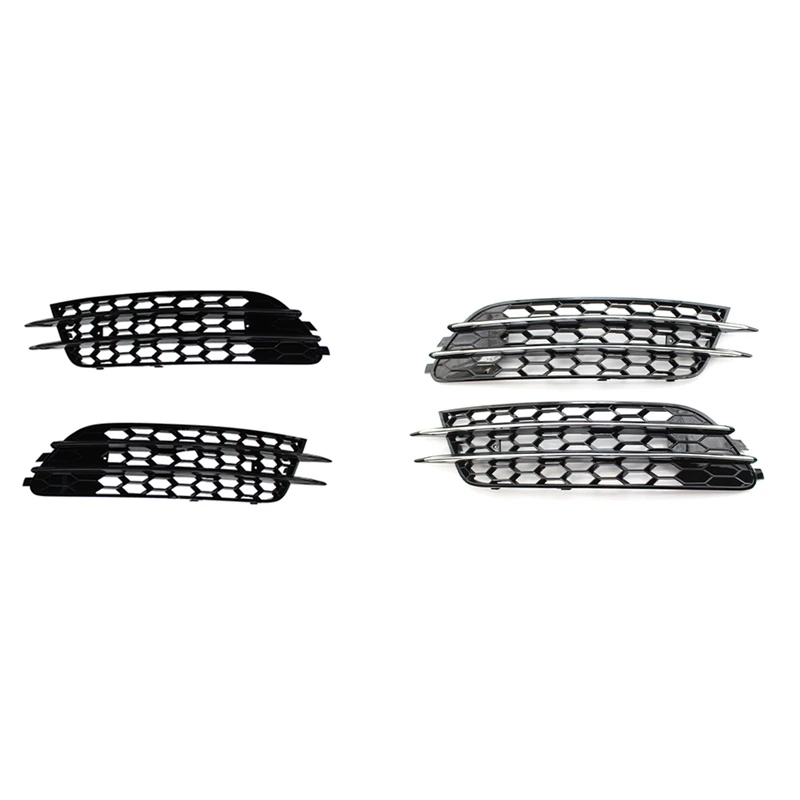 

1Pair Front Fog Light Cover Honeycomb Grille Racing Grills For A6 C7 2012-2015 4G0807681 4G0807682