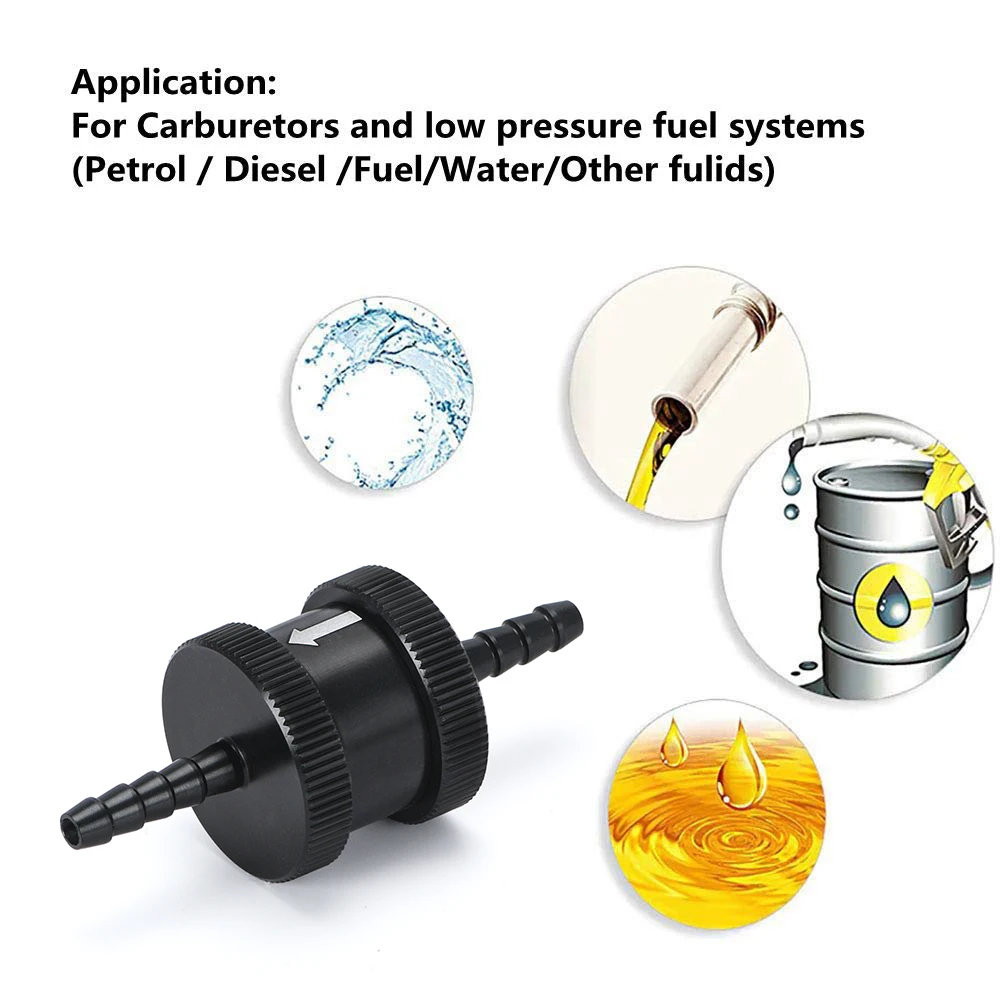 Hypertune - 6 Size 4MM / 6MM / 8MM / 10MM / 12MM / 14MM Non Return One Way Fuel Check Valve Aluminum Alloy Petrol Diesel