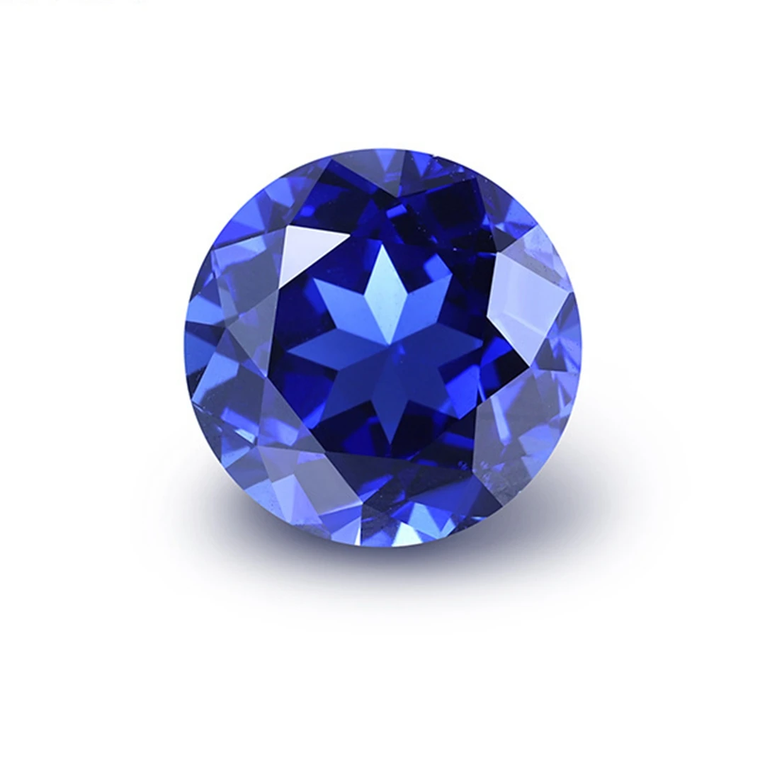 

1PC/Lot Lab grown Round Shape Royal Blue Sapphire Gems