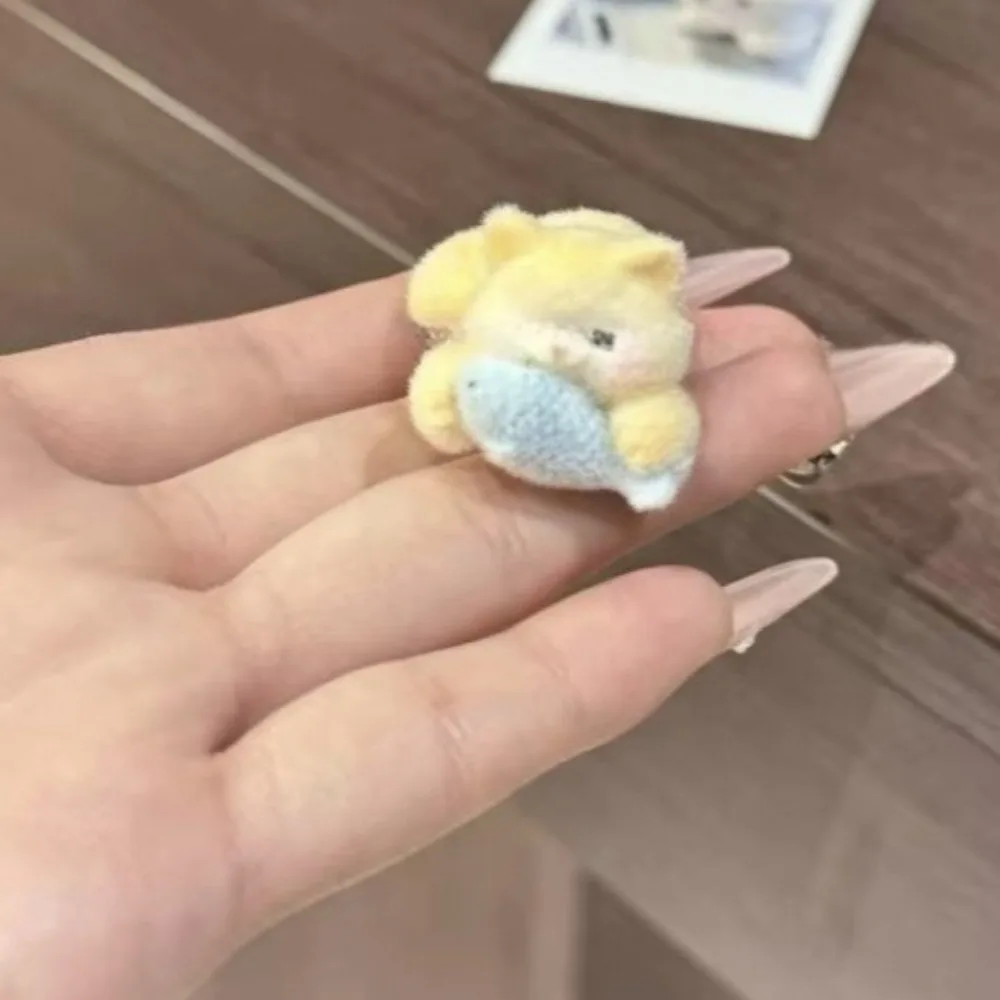 1/2 Uds nuevo gato flocado Clip de pelo de felpa lindo gato pez horquilla dulce Kawaii pinzas para el cabello para niñas niños sombreros regalos Deraction