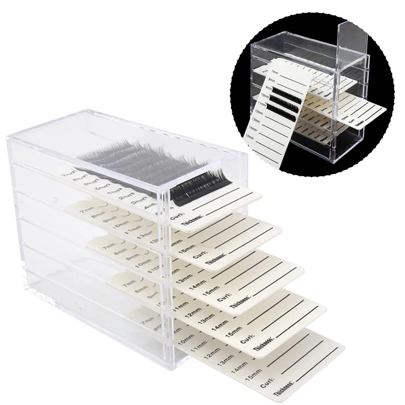 False Eyelash Storage Box 5 Layers Acrylic Pallet Lash Holder Pallet Individual Eyelash Extension Glue Display Stand Makeup Tool