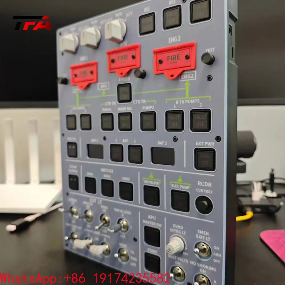 Professional Full-Size Overhead Panel Flight Simulator Accessory With Backlit Panels For Aviation Simulation Cockpit Use