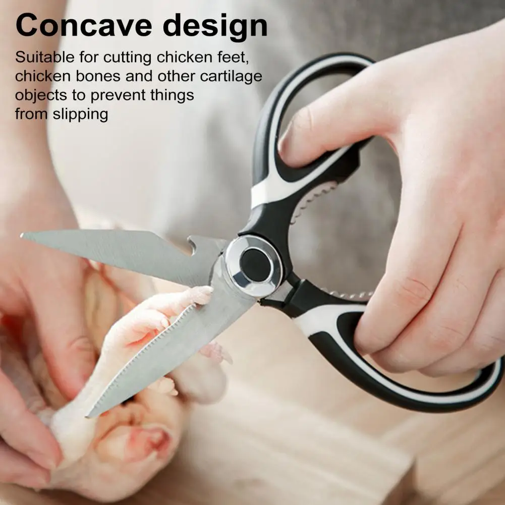 Chicken Bone Scissors Anti-Slip Grip Kitchen Shears Stainless Steel Scissors with Protective Case Multifunctional Scissors