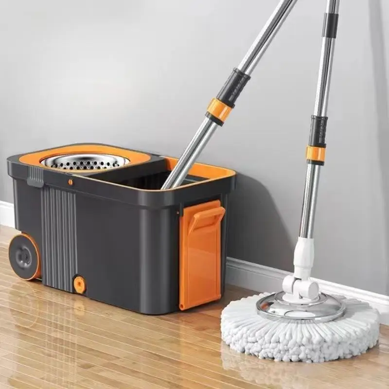 

Thiened Rotating Home Use Mop Buet Auatic Hand-Free Cleaning Tool for Floor Dusting And Waing Pads