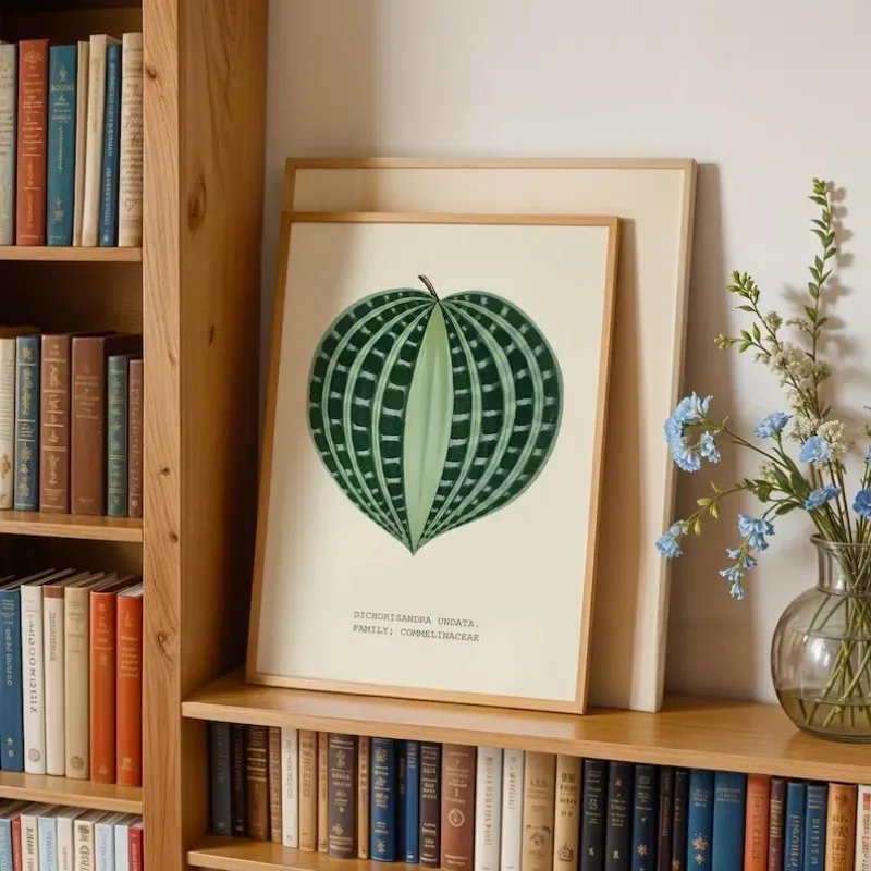 Botanical Leaf Specimen Poster Vintage Foliage Illustration Canvas Painting Wall Art for Office Room Home Decor Plant Lover Gift