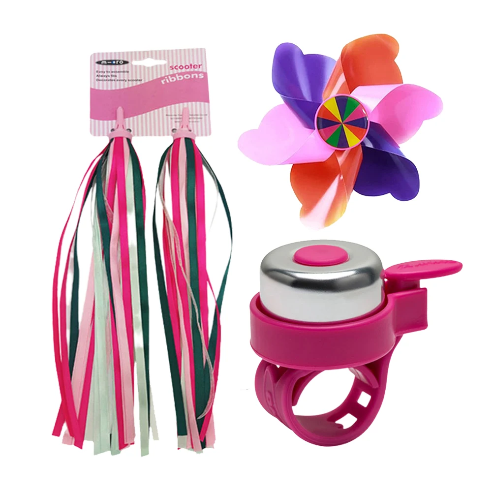 

3 PCS Pink Bicycle Accessories Scooter Cycling Ribbon Bike Handlebar Grips with Tassel Streamers Kids Girls for Child