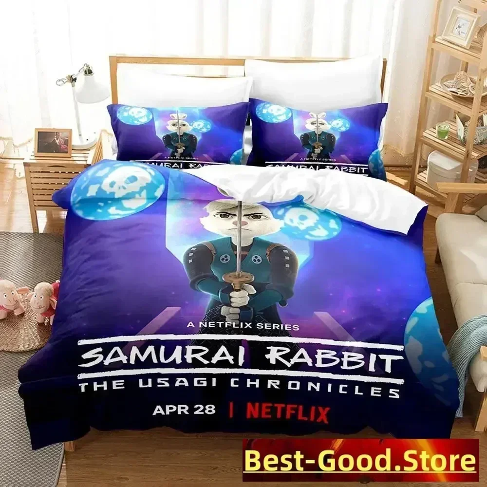 Samurai Rabbit Bedding Set Single Twin Full Queen King Size Bed Set Adult Kid Bedroom Duvetcover Sets Anime parure de lit Bed - view 6