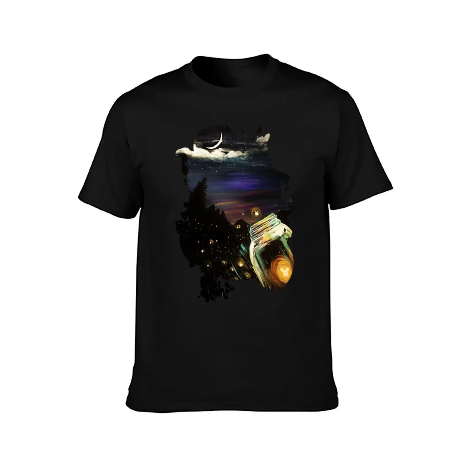 Firefly Sky T-Shirt Basic Solid Color Short Sleeve Cotton Top