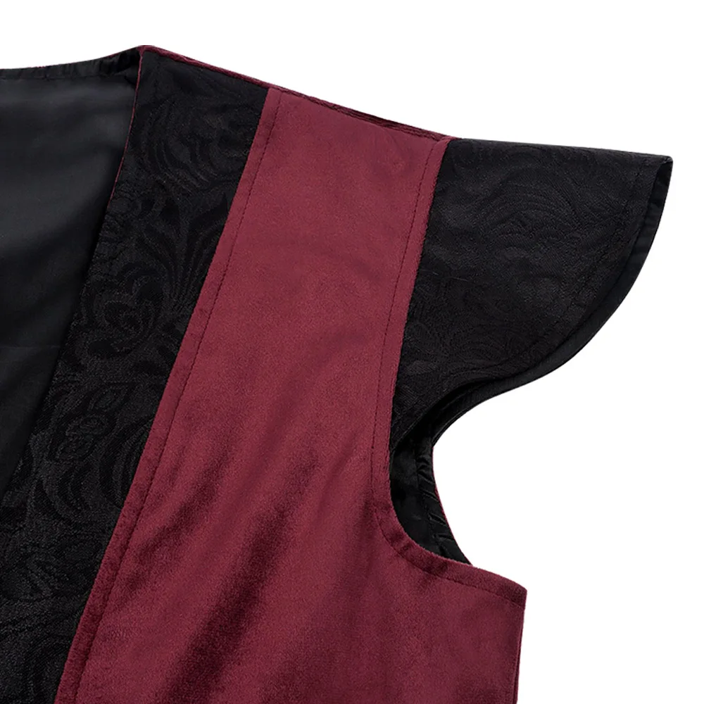 Men Retro Casual Vest Halloween Tuxedo New Jacket Medieval Costume Sleeveless Lapel Gentleman Party Renaissance Tailcoat
