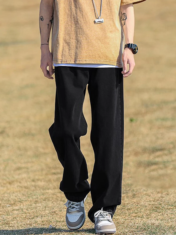 

Fall Men's Loose Straight Leg Jeans American Sle Drapey Trendy High Street Vibe Retro Slimming Long Casual Pants