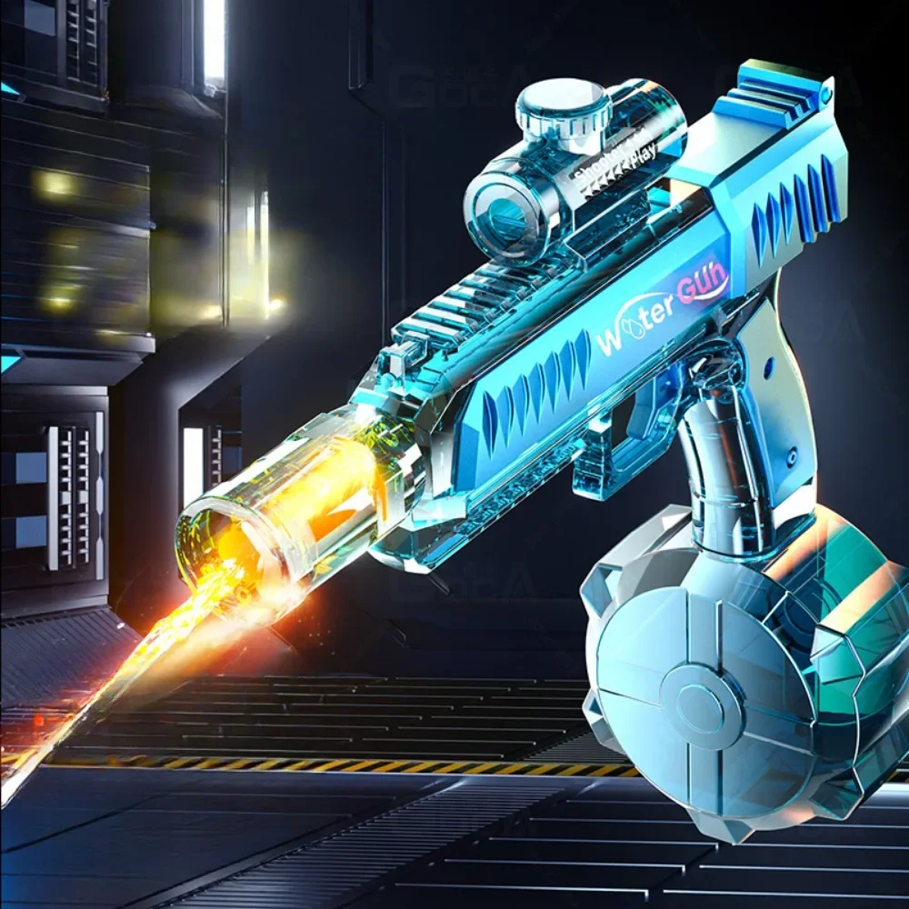 전동 물총 자동 발사 장난감 강력 물 블래스터 권총 여름 야외 수영장 스프레이 물싸움 총 성인용