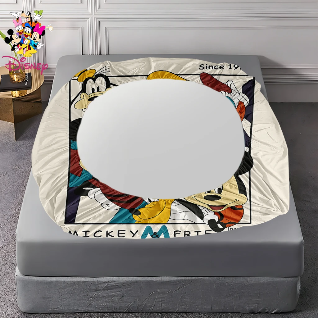 2/3 قطعة ديزني ميكي الأسرة الرجعية المجهزة ورقة مجموعة الجلد ودية وتنفس الفراش عطلة هدية للعائلة والأصدقاء