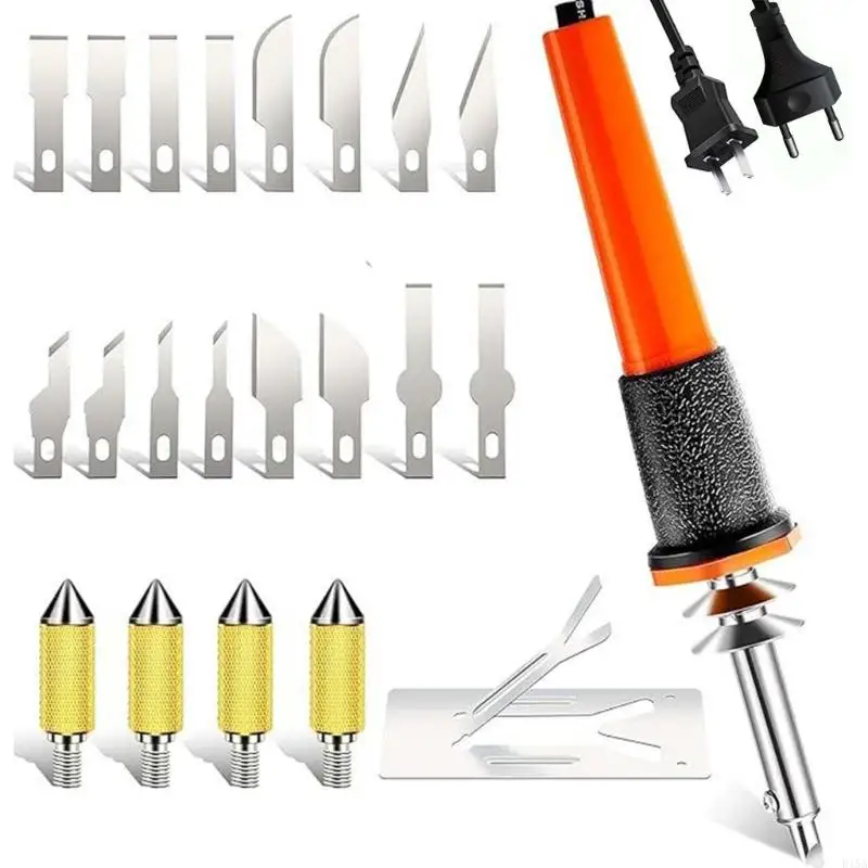 

E15A 22Pcs Electric Hot Knife Cutter Tool Multipurpose Heat Knife Cutting Plastic Electric Knife 16 Cutter 4 Cutter Holder