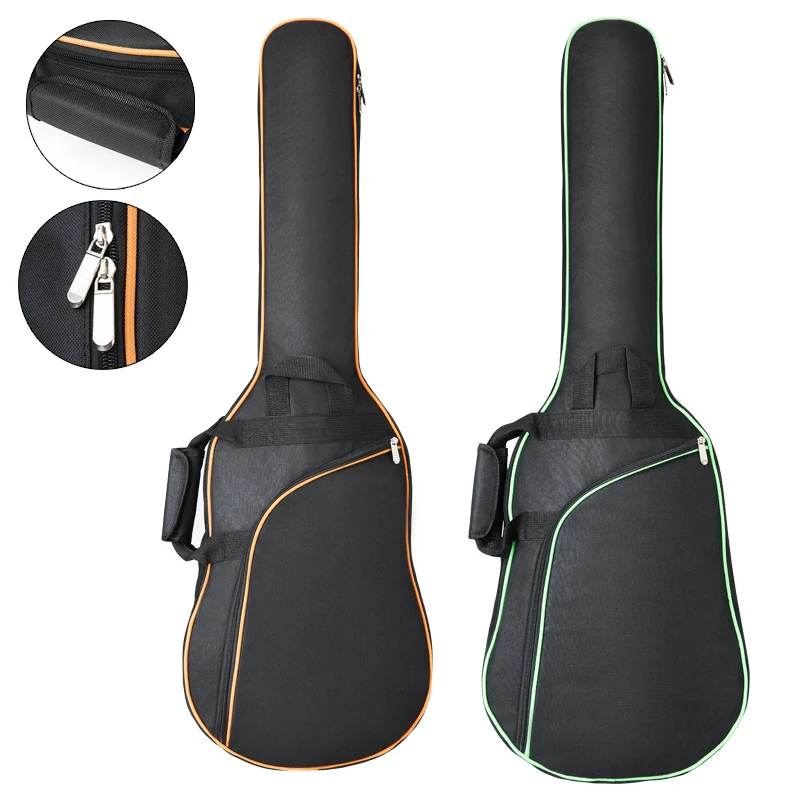 Funda de algodón grueso para guitarra eléctrica, tela Oxford de 102x34x6cm, 8mm, borde colorido, con correas dobles, bolsa suave para guitarra