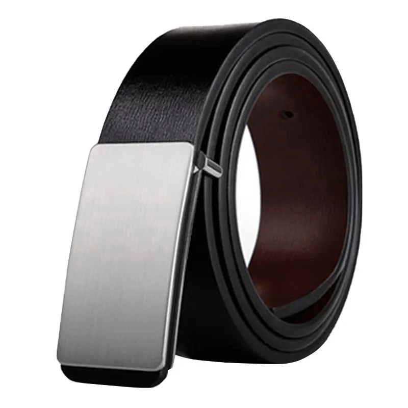 Hot Sale Men's Belts Smooth Buckle PU Leather High Quality Men's Belts Casual Business Jeans Black Waistband 3.3cm Ceinture