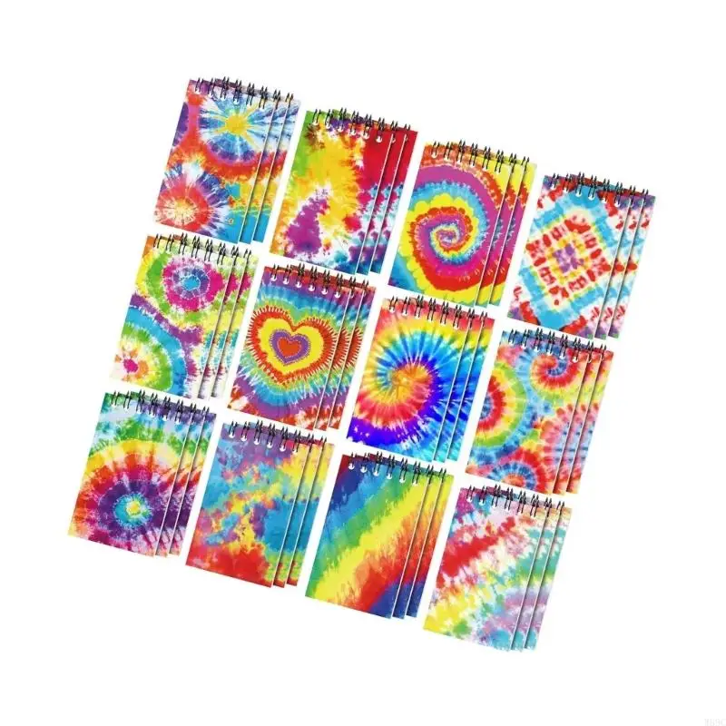 W89C 12pcs Twin Coil Binding Notepbook 30 -страничный карманный блокнот маленький ноутбук для написания рисования.