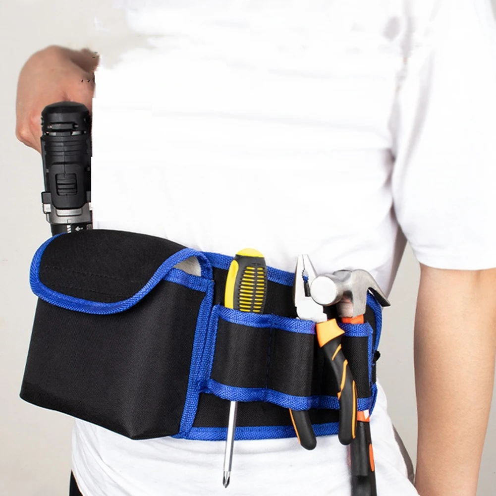Multi-Pockets Tool Pouches Tool Waist Bag Electrician Waist Belt Bag Oxford Cloth Work Tool Bag For Screwdrivers Pliers Hardware