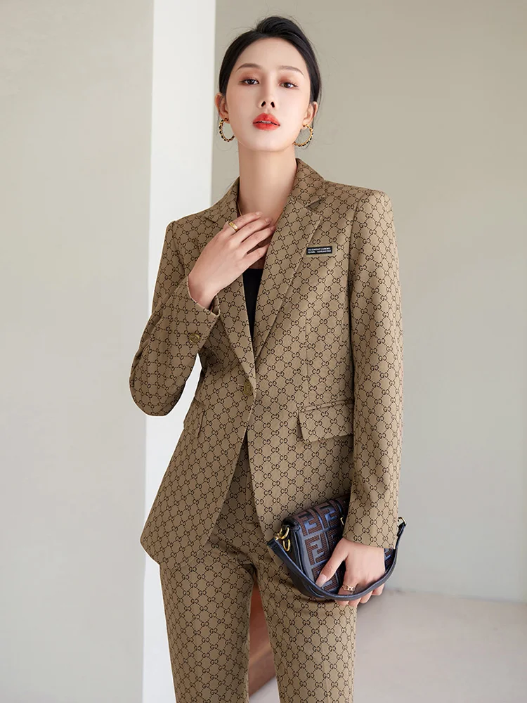 Ele Manager Sle Long Sve Suit Set Women's Faion High-end Autumn Winter Profional Two-piece Ensemble