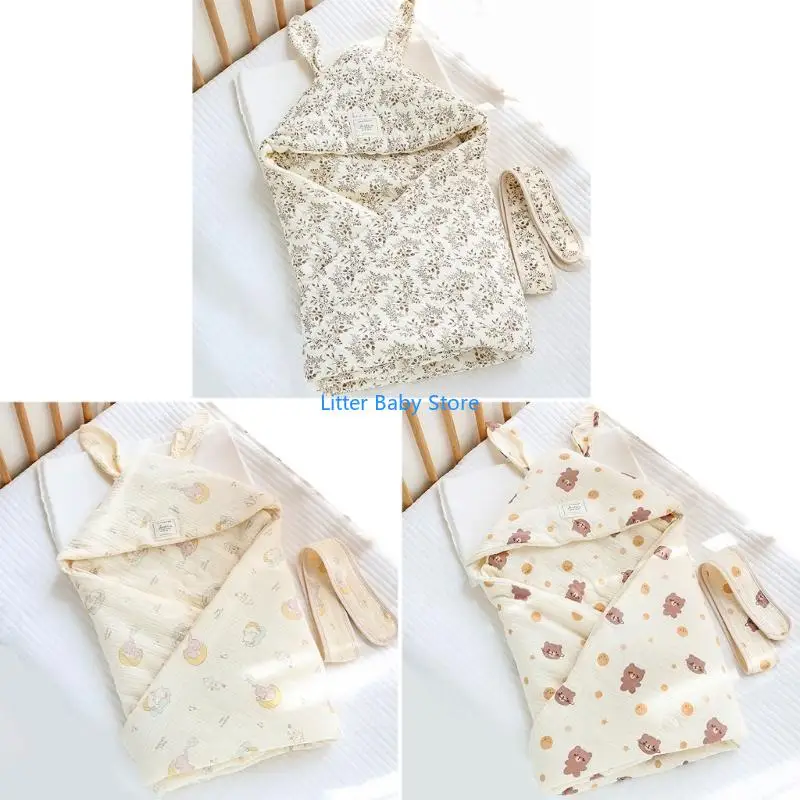 N80C بطانية أطفال مريحة لحديثي الولادة، بطانية أطفال قابلة للتنفس، آذان جميلة #5