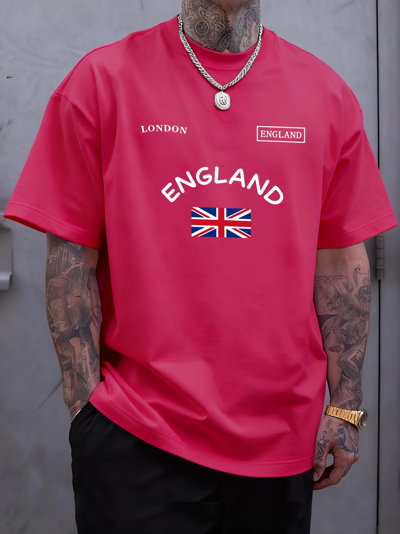 لندن إنجلترا العلم الطباعة رجل تي شيرت عادية القطن تي شيرت الهيب هوب الأعلى الصيف لينة الشارع الشهير ملابس عصرية فضفاضة #1