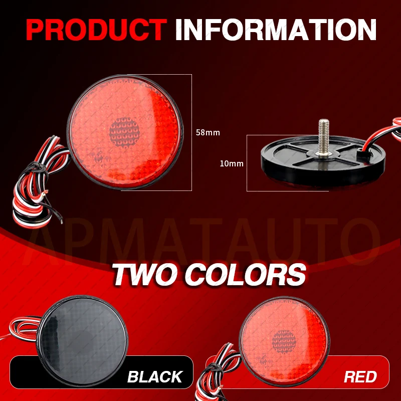 2PCS Led Rear Bumper Reflector Light Red Lens Tail Light for Toyota Sequoia 2008-2014 Highlander 2008-2010 ZRR70 Voxy/Noah
