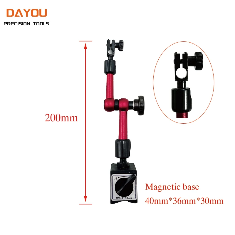 Indicador de cuadrante/base magnética 200mm-360mm, soporte magnético para indicador de diámetro interior, base magnética, micrómetro, herramientas