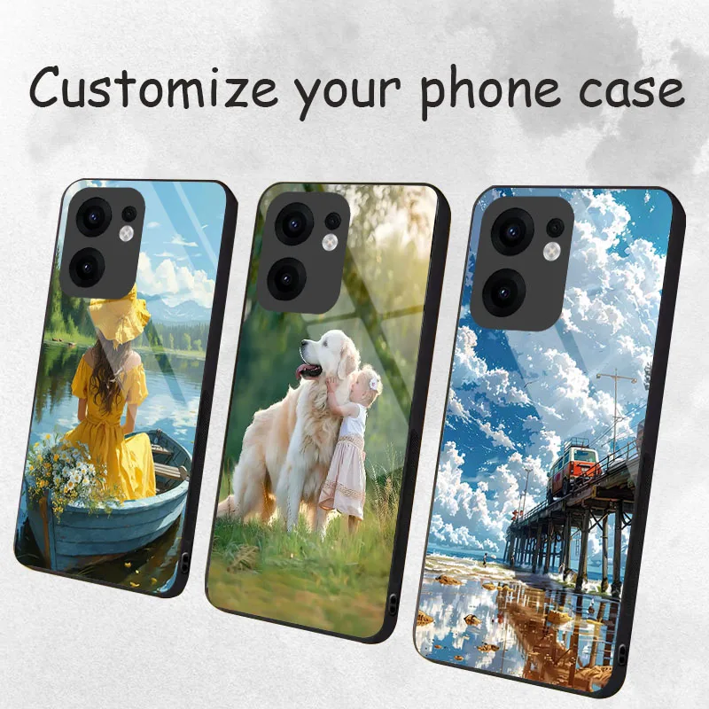 Étui en verre trempé pour OPPO Reno 14F 13F 11 14 12 13 Pro 12F 11F A78 A79 5G 7 4G 5 6 Lite, couverture personnalisée avec Photo DIY