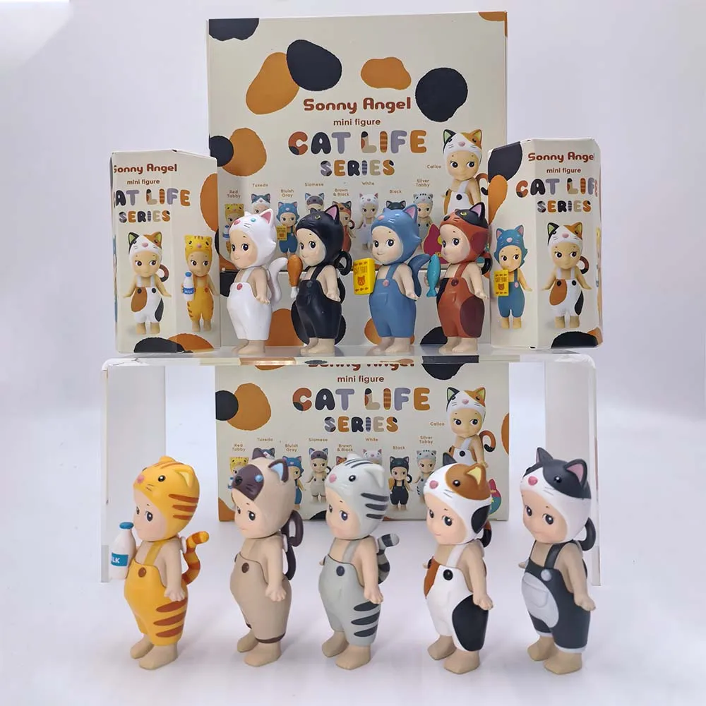 

Sonny Angel' Blind Box Cat Life Series Mini Cat Figurines Cute Collectible Dolls for Kids Christmas Birthday Gift Home Decor
