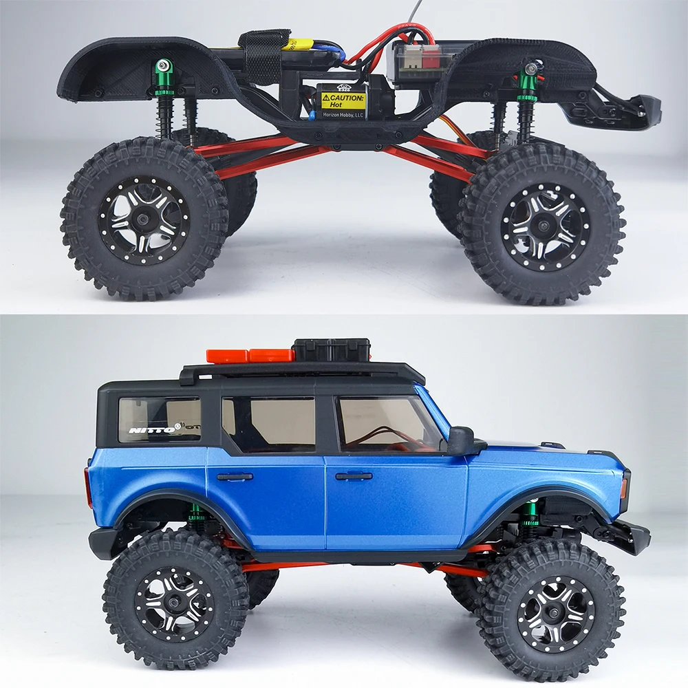 YEAHRUN 4szt 48mm Metalowy amortyzator do Axial SCX24 Deadbolt C10 Wrangler Gladiator Bronco 1/24 RC Car Upgrade Parts
