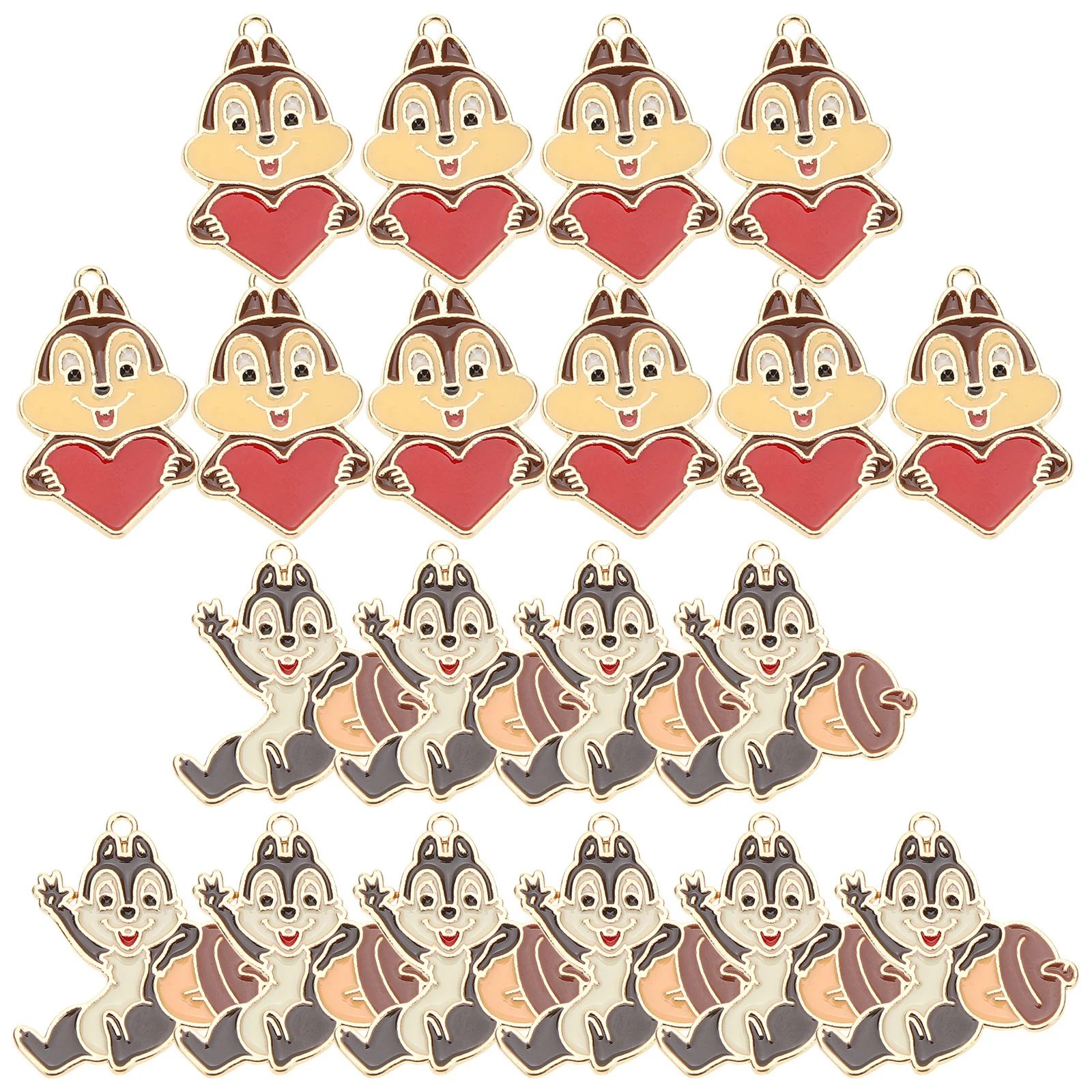 

20 шт., серьги с головой белки, подвески с мультяшными животными, принадлежности для изготовления ювелирных изделий для DIY браслетов, ожерелья, брелоки