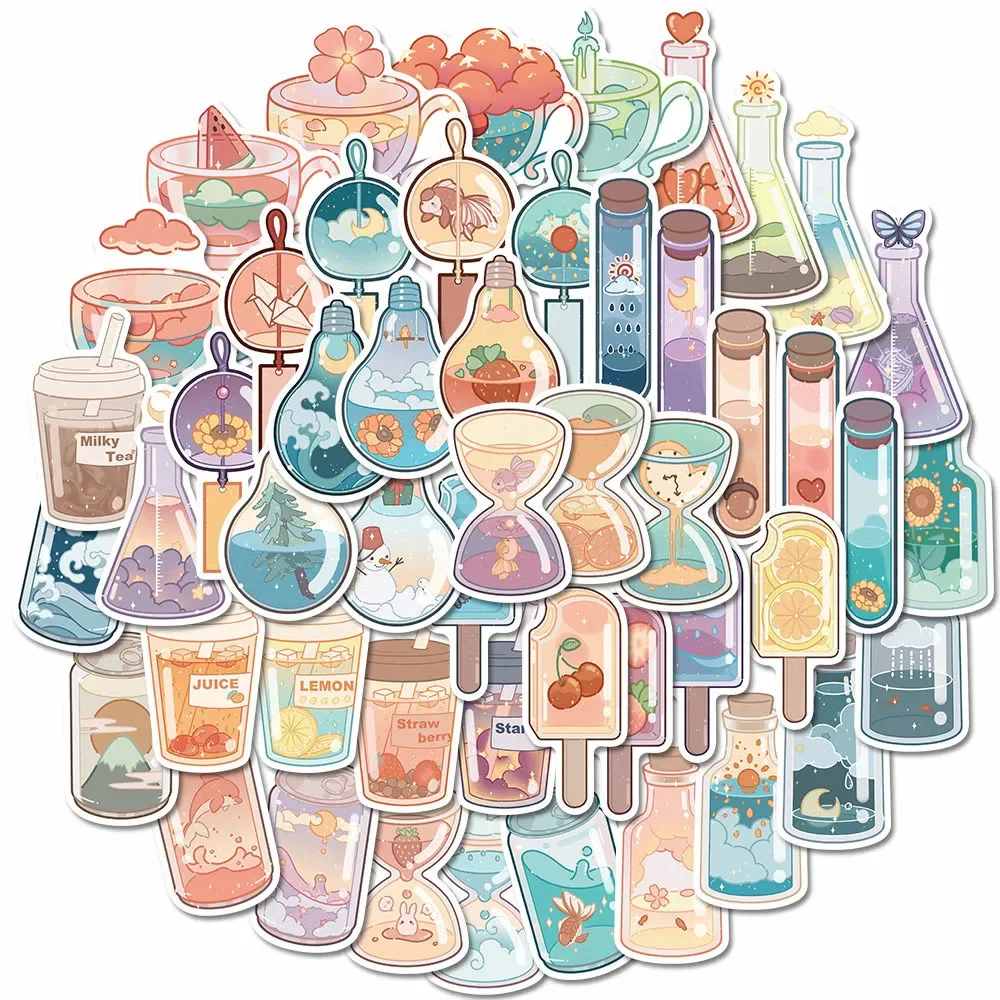 10/30/50pcs Cute INS Style Drink Stickers Aesthetic Decorative Notebook Phone Fridge Kawaii Kids DIY Sticker Decals for Kids Toy