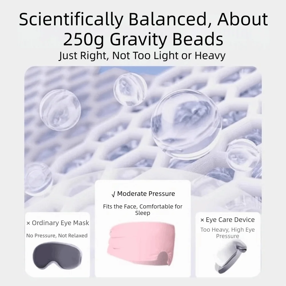 

Polyester Gravity Eye Mask Adjustable Gravity Blackout Design Weighted Eye Mask Soft Cooling Gravity Ball Light Blocking Mask