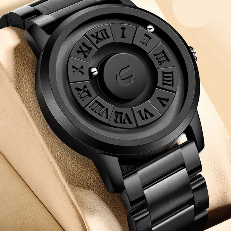 Men's Cool Magnetic Suspension Ball Watch Black Technology Creative Personality Fashion Sports Watch