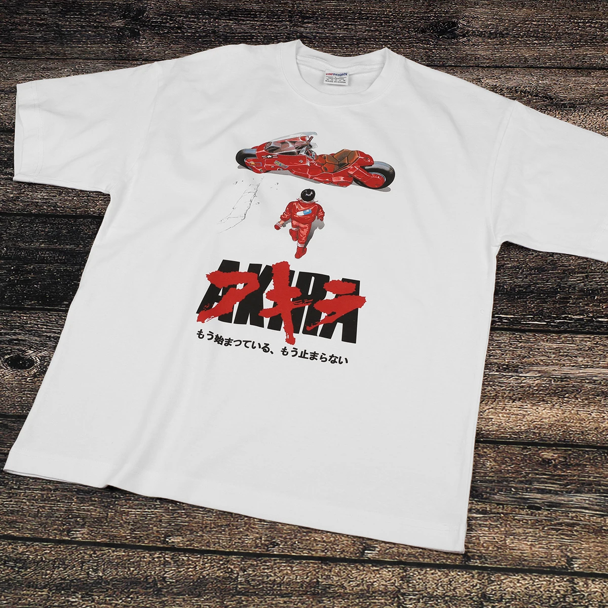 Akira T-Shirt Japanese Anime Cotton White Tee Men's Clothing Short Sleeve Clothes Graphic Cotton Men's Top Grit Shirt For Man